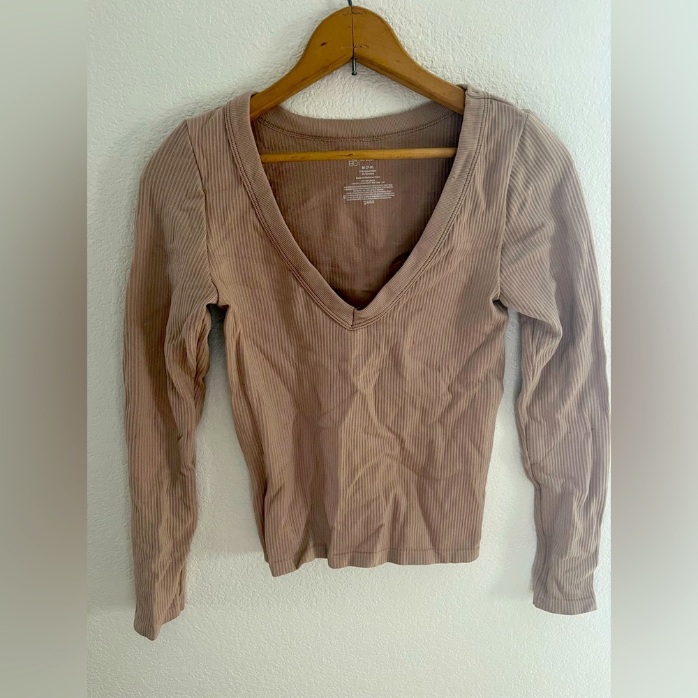Tan crop long sleeve